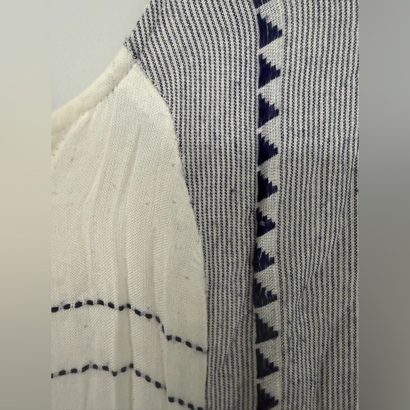 SAYLOR women’s large navy white tassel fringe maxi spaghetti strap maxi dress - Picture 2 of 9